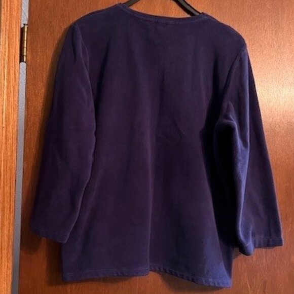 Lands End Women's Fleece top size XL 18-20 Navy - Picture 2 of 2